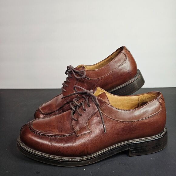 Men's Dockers 9M Brown Leather Dress Shoes KN3 Brogues Oxfords - Picture 1 of 7